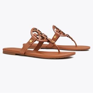 Tori Burch Brown Miller Leather Sandal